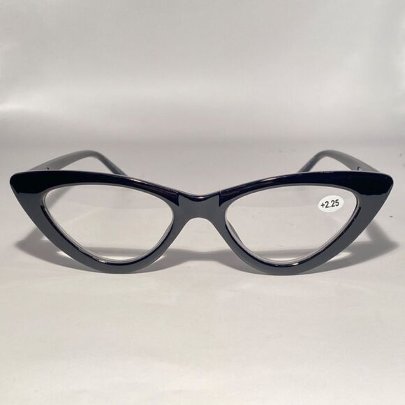 1172 Emma Cateye Reading Glasses 2.25 Black Readers NWT - Picture 3 of 9